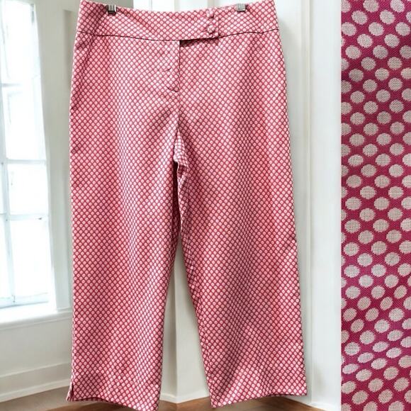 NEW Ann Taylor Loft Retro Preppy Polka Dot Straight Leg Pedal Pusher Capri Pants - Picture 5 of 14